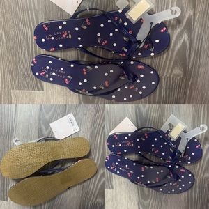 Lauren Conrad navy blue cherry flip flop sandal